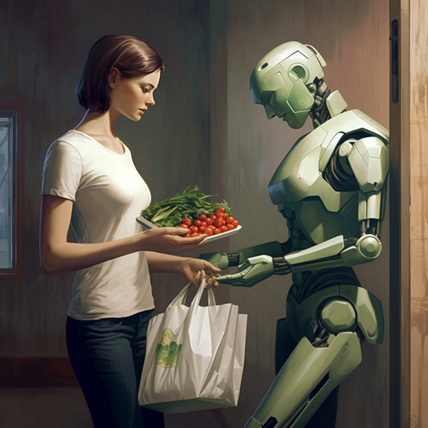 robot delivering groceries